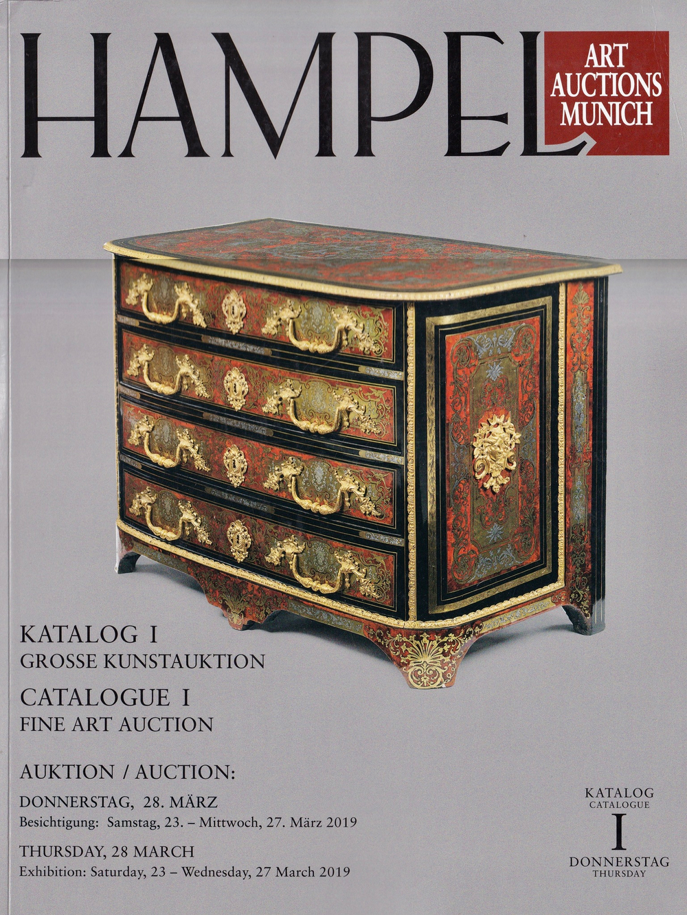 Каталог аукциона Hampel, Мюнхен, Большой аукцион искусства от 28 марта 2019 года