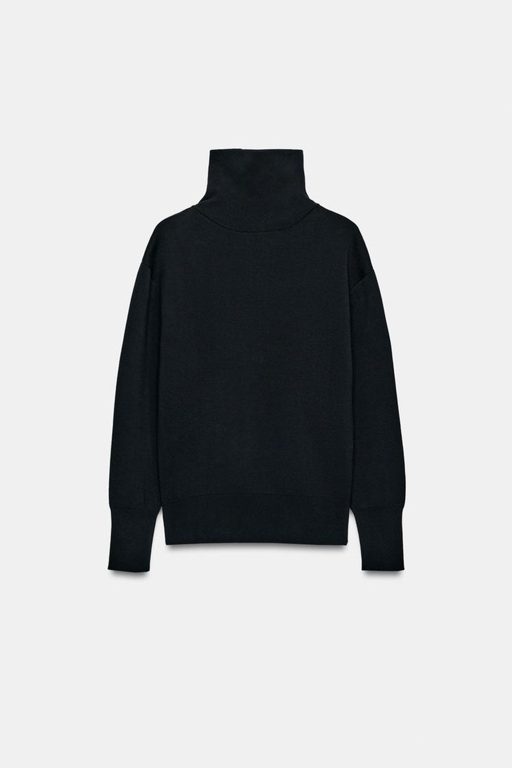 ZARA ТРИКОТАЖНЫЙ СВИТЕР ОВЕРСАЙЗ НА МОЛНИИ, МОРСКОЙ СИНИЙ