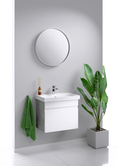 AQ SRT0106BS Smart Тумба под умывальник подвесная, 600х510х380 мм, 1 ящик, Бетон светлый
