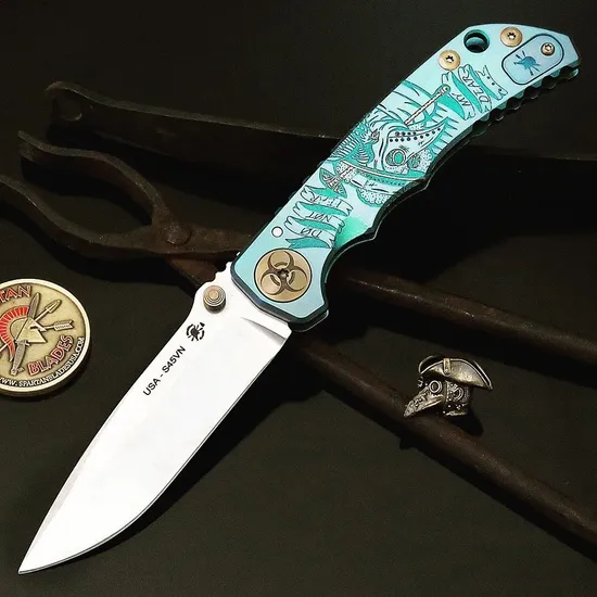 Нож Spartan Blades Harsey Plague Doctor, сталь S45VN, рукоять - зеленый титан
