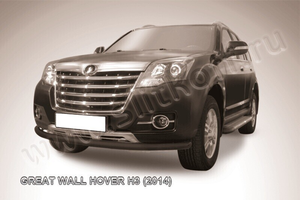 Защита переднего бампера Great Wall Hover H3 (2014-2016) d57 серебристая