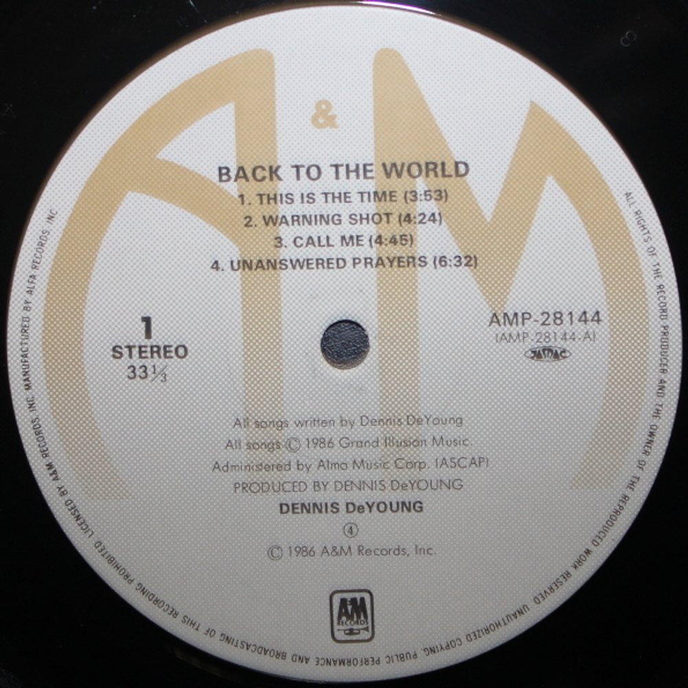 Dennis DeYoung / Back To The World (LP)