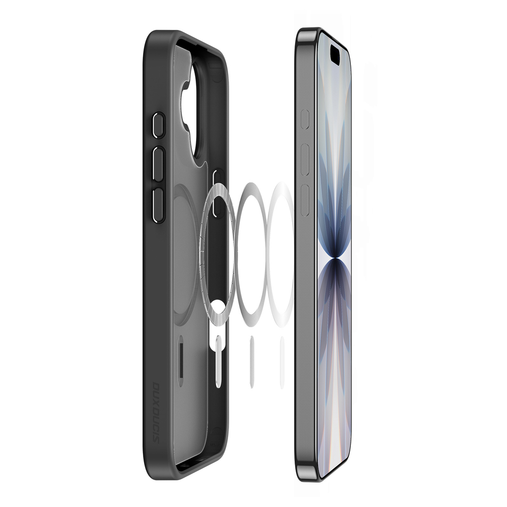 Матовый защитный чехол черного цвета с MagSafe для iPhone 17, серия Yind Series от Dux Ducis
