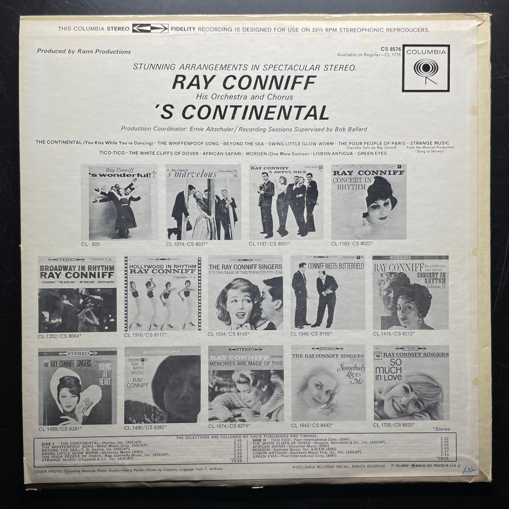 Ray Conniff His Orchestra & Chorus- 'S Continental (США 1962г.)