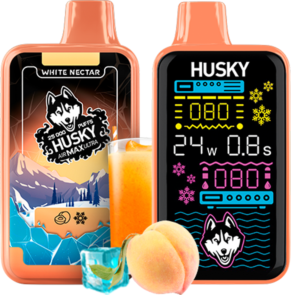 Husky Airmax Ultra White nectar - нектар из белого персика со льдом 25000 затяжек 20мг Hard (2% Hard)