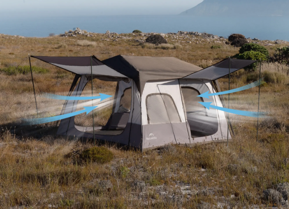 Палатка Naturehike Cape 8.3 быстросборная, серая, артикул CNK2350WS014-MBR