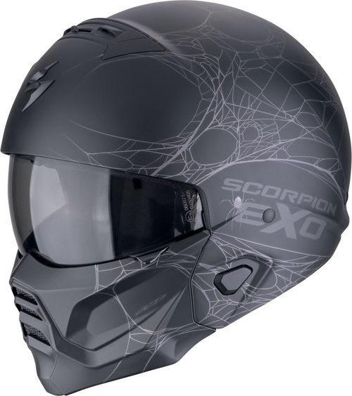 Купить Мотошлем Трансформер Scorpion EXO Combat II Spiderweb Jethelm / Матовый / Темно-серый