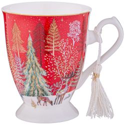 КРУЖКА LEFARD "CHRISTMAS" 320 МЛ КРАСНАЯ (КОР=36ШТ.)