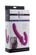 Ярко-розовый безремневой вибрострапон Evoke Vibrating Strapless Silicone Strap-on Dildo (Цвет: ярко-розовый)