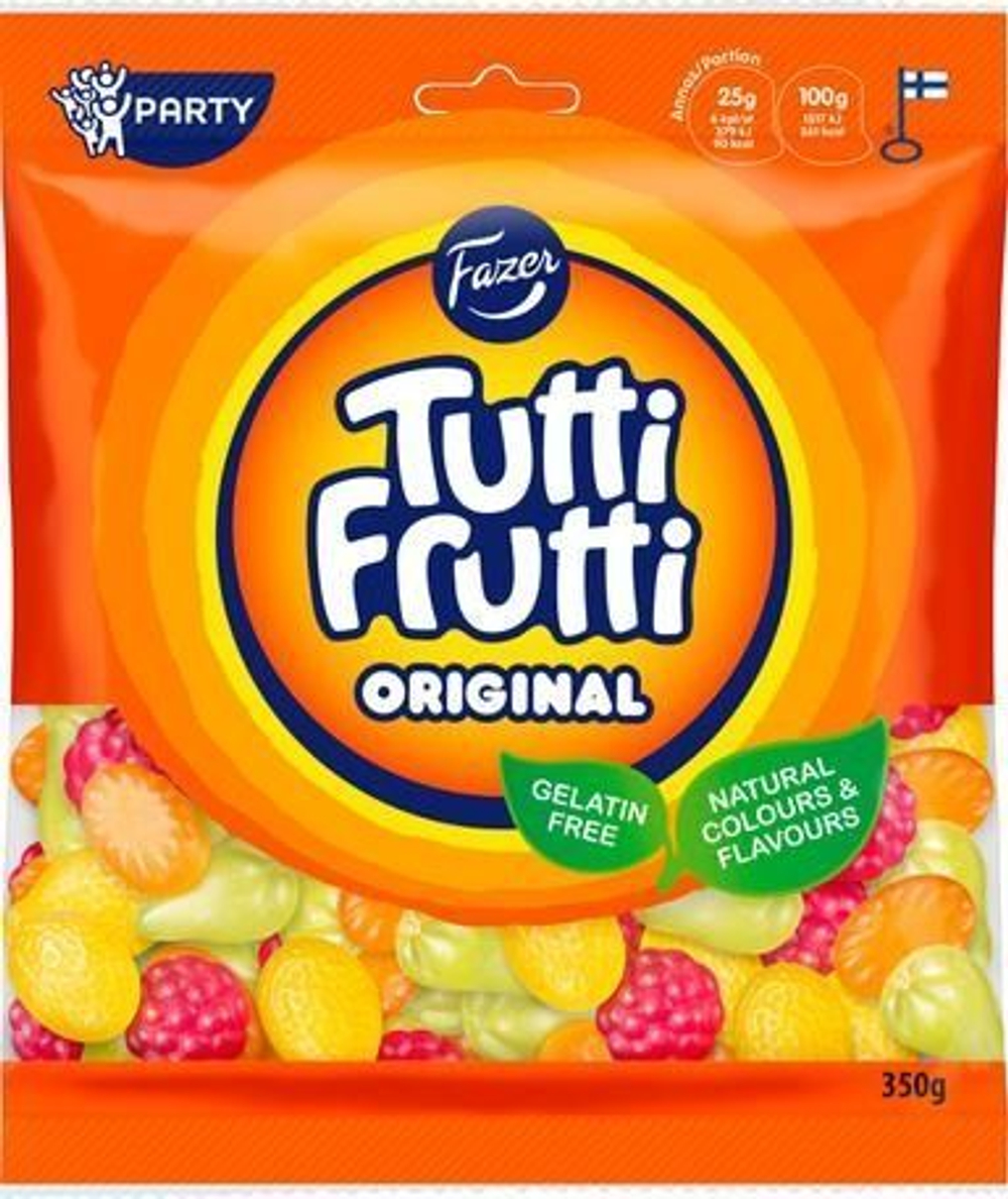 Конфеты жевательные Fazer Tutti Frutti Original ассорти 350 г (Из Финляндии)