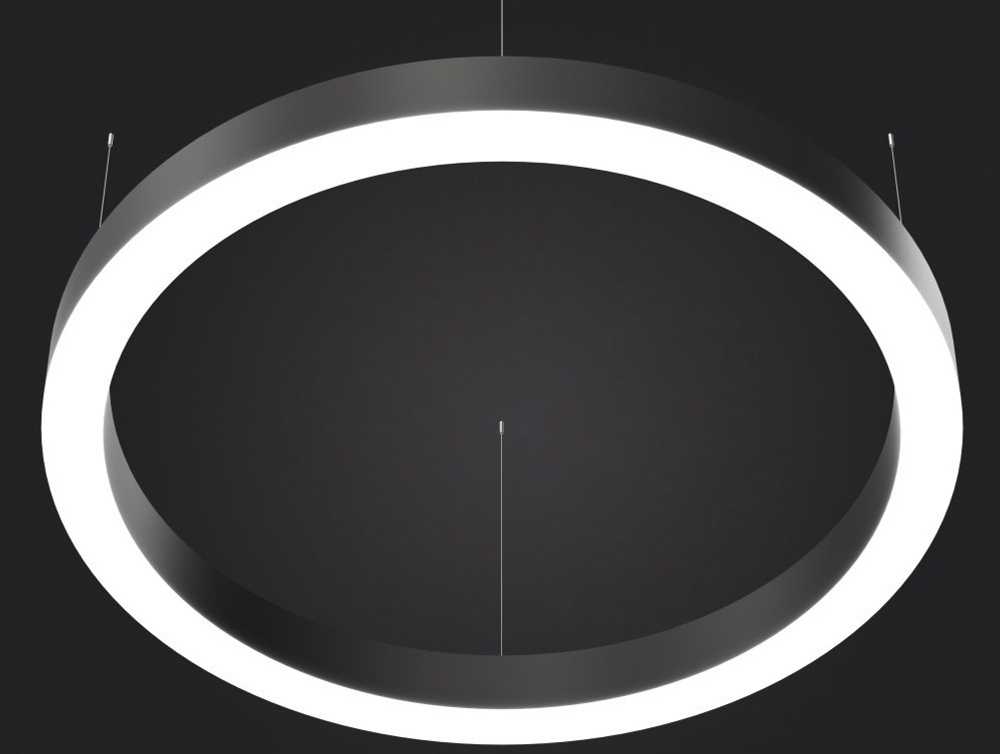 Подвесной LED светильник кольцевой OREOL-400 25Вт 3000К 2125Лм черный IP20 400х400х100мм DARKLUM