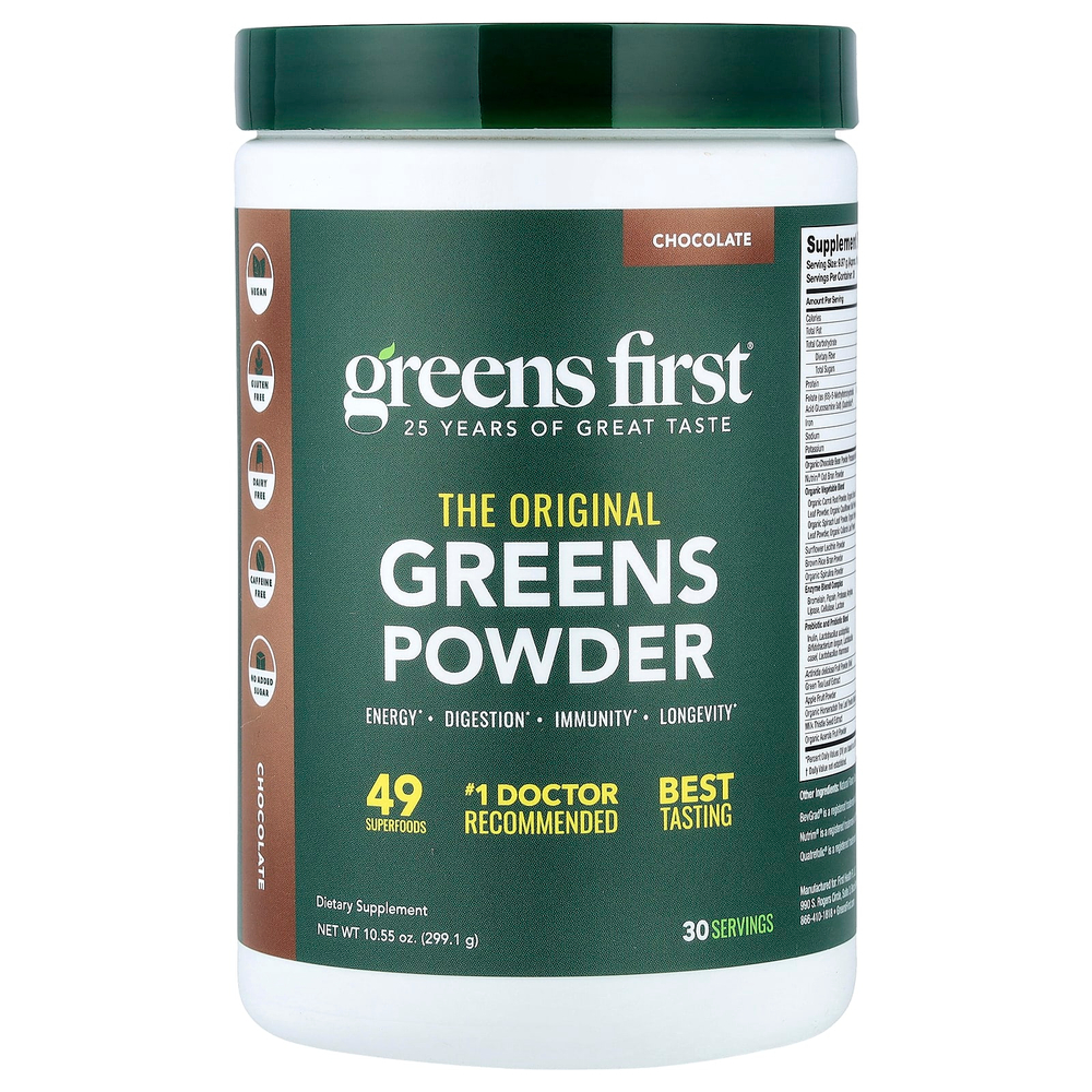 Greens First, порошок с зеленью, с шоколадным вкусом, 299,1 г (10,55 унции)