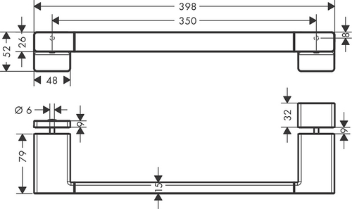 Ручка для двери в душевую Hansgrohe AddStoris 398 мм, матовый белый (41759700)