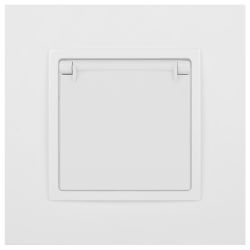 Розетка ЭРА Elegance 14-2103-01 с заземлением 2P+E Schuko со шторками с крышкой 16A-250В IP20 белый | Эра Elegance