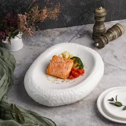 Блюдо овальное для подачи 28*23 см h5,7 см Organic белое фарфор P.L. Proff Cuisine [3]