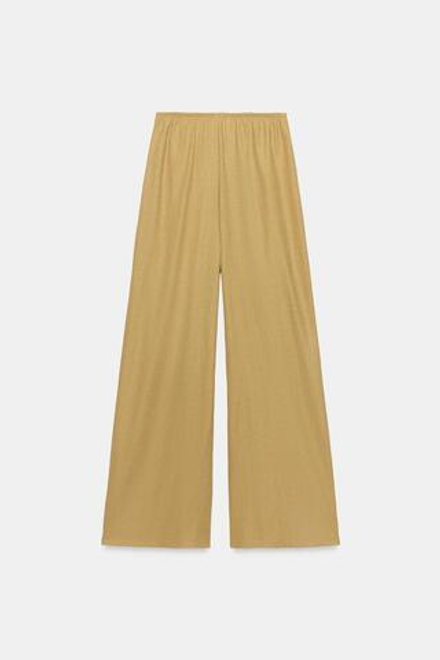 ZARA БРЮКИ ПРЯМОГО КРОЯ, ЦВЕТ ОЛИВКОВОГО МАСЛА