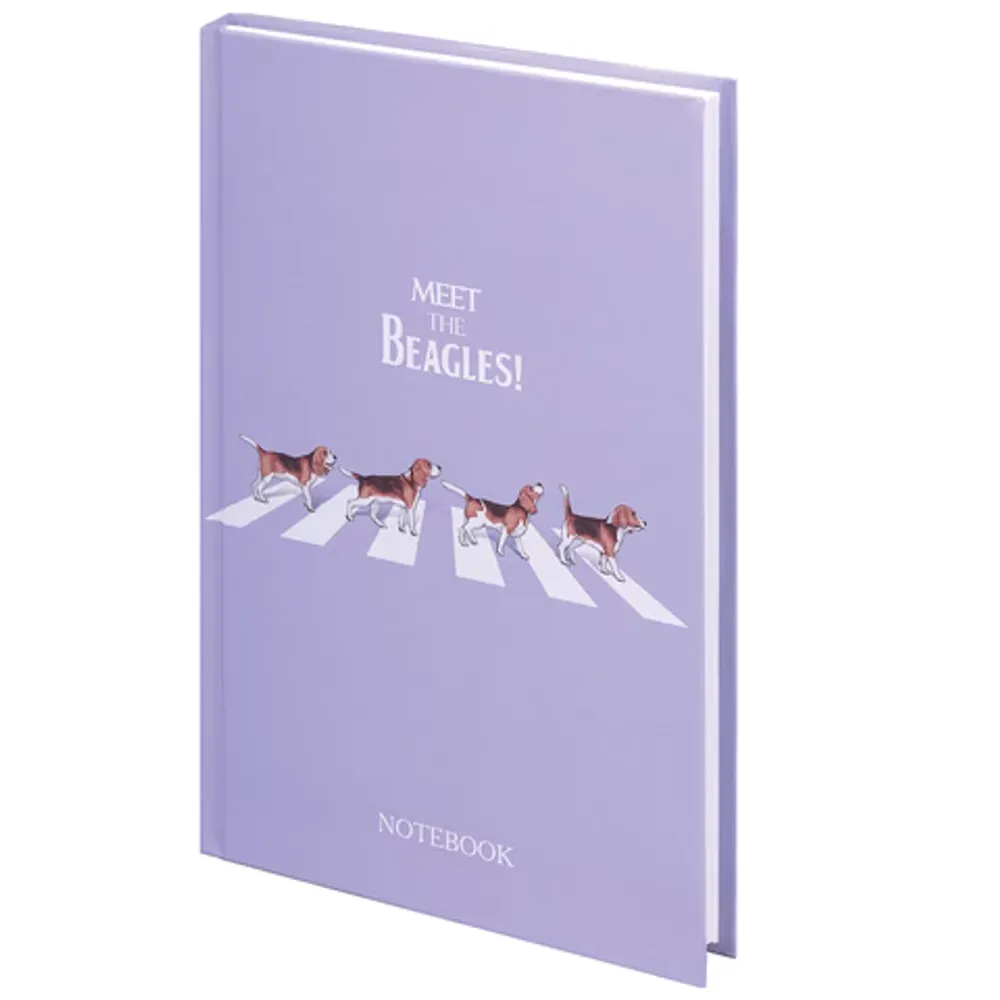 Записная книжка А5, 80л, клетка, твердая, Staff Beagles