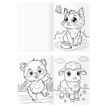 Раскраска А4, 16 стр., "В стиле kawaii"