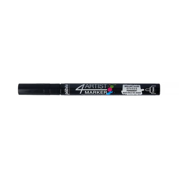 Маркер художественный 4Artist Marker на масляной основе 2 мм, перо круглое, 6 шт, 580024 черный, Pebeo