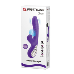 Фиолетовый вибратор 21,8см с вакуумной стимуляцией Pretty Love Jersey BI-014833