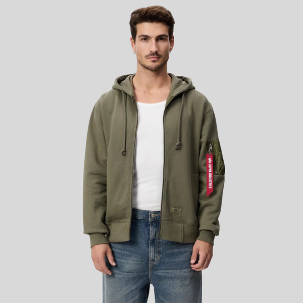 Толстовка Alpha Industries Utility Pocket Full Zip Up OG-107 Green (Зеленый)
