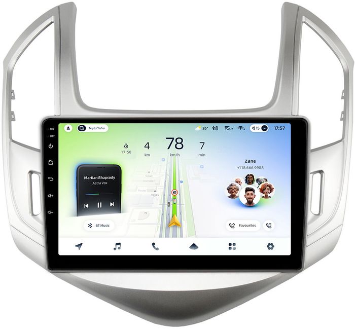 Магнитола для Chevrolet Cruze 1 2012-2015 (рамка серебро) - Teyes CC4L-DTS монитор 9" IPS, Android 14, Быстрая, Snapdragon 662, CarPlay, 4G SIM-слот