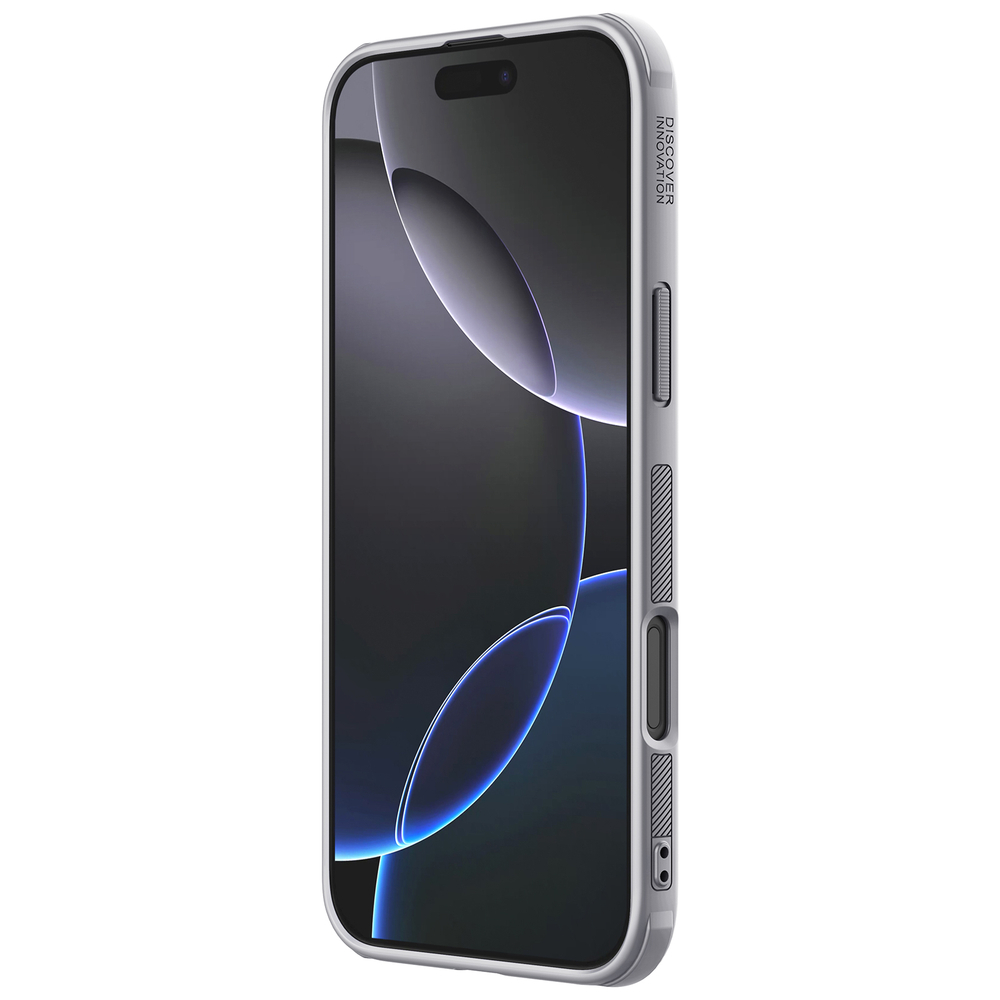 Усиленный чехол серого цвета (Titanium Gray) от Nillkin для iPhone 16 Pro, серия Super Frosted Shield Pro