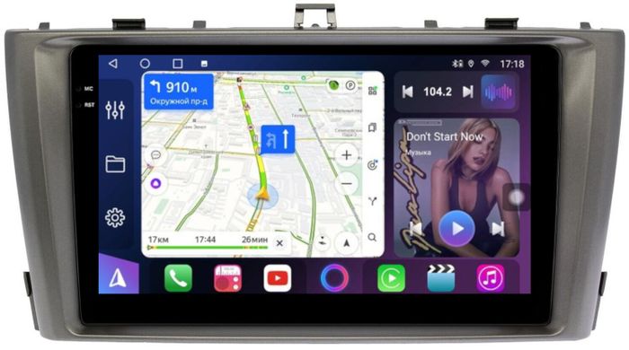 Магнитола для Toyota Avensis T270 2008-2015 (рамка серая) - FarCar S500-TS10 монитор 9.5" QLED на Android 14, Быстрая, CarPlay, 4G SIM-слот
