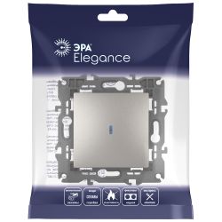 Выключатель ЭРА Elegance 14-1102-16 с подсветкой, 10АХ-250В, титан | Эра Elegance