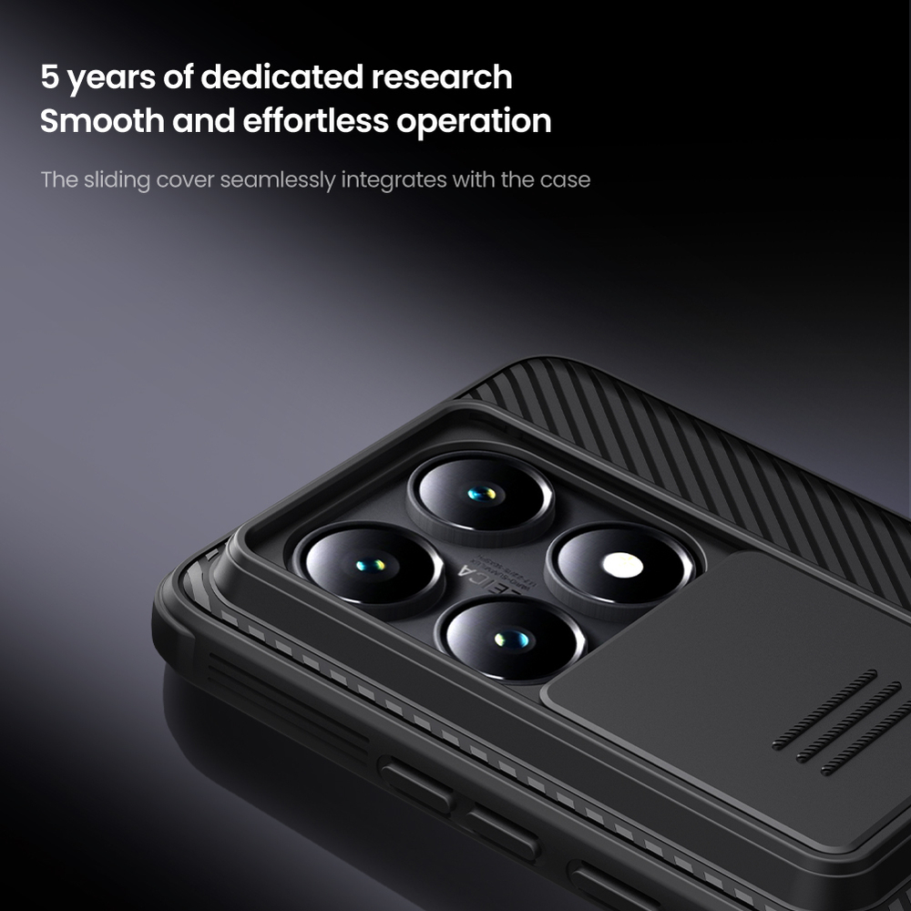 Усиленный чехол с сдвижной шторкой для камеры от Nillkin для Xiaomi 14T Pro, серия CamShield Pro Case
