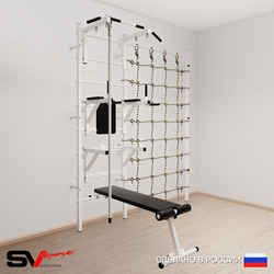 Шведская стенка Sv Sport 5900 (Турник стандарт/Брусья/Стойка/Скамья/Канат/Канатный лаз)