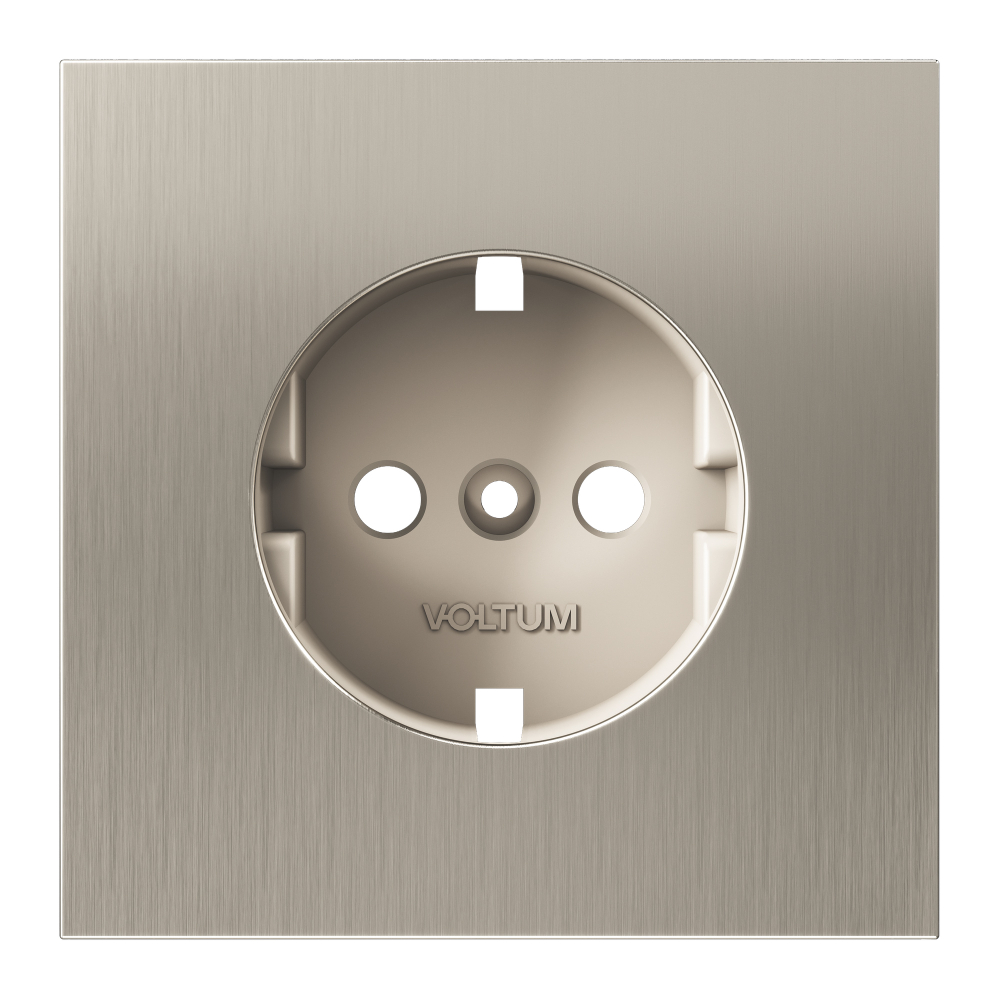 Накладка для розетки с заземлением, S70 Metal (никель)