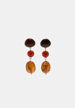 STRADIVARIUS Серьги-подвески из бисера, горчичный