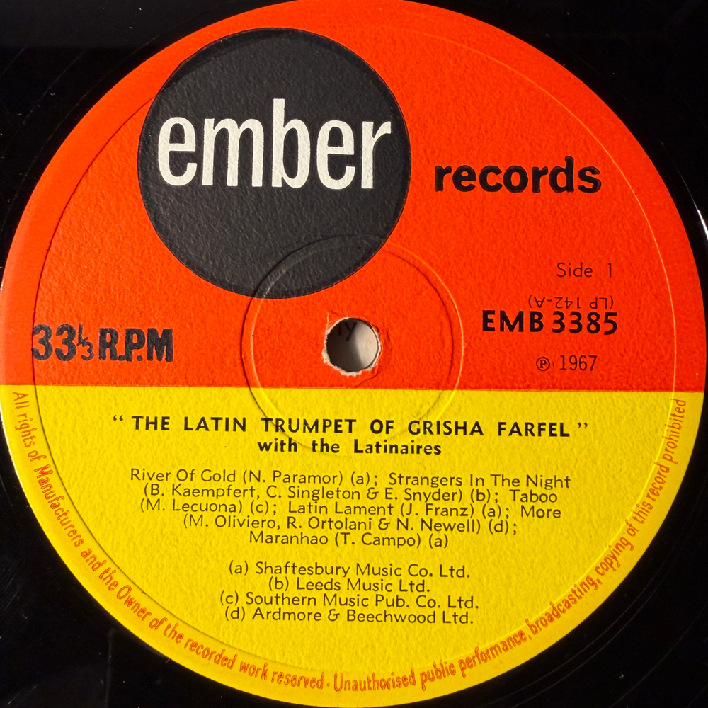 Grisha Farfel With The Latinaires - The Latin Trumpet Of Grisha Farfel (Англия 1967г.)