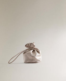 ZARA HOME ШЕЛКОВАЯ КОСМЕТИЧКА, ЭКРЮ