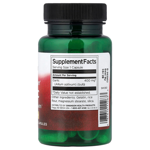 Swanson Vitamins, Full Spectrum®, чеснок, 400 мг, 60 капсул