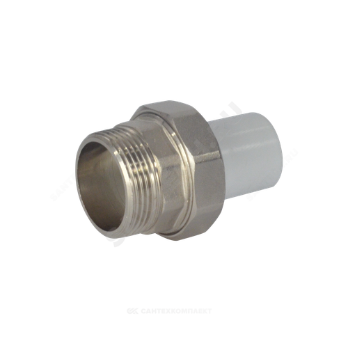 Муфта трубная PP-R комбинированная разъемная белая Дн 25х1" Ру25 НР VALFEX 10158225