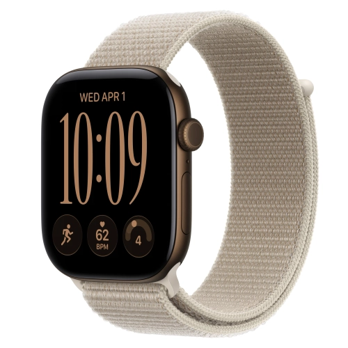 Умные часы Apple Watch Series 12 GPS, 46mm, Dark Bronze Aluminum Case with Limestone Sport Loop