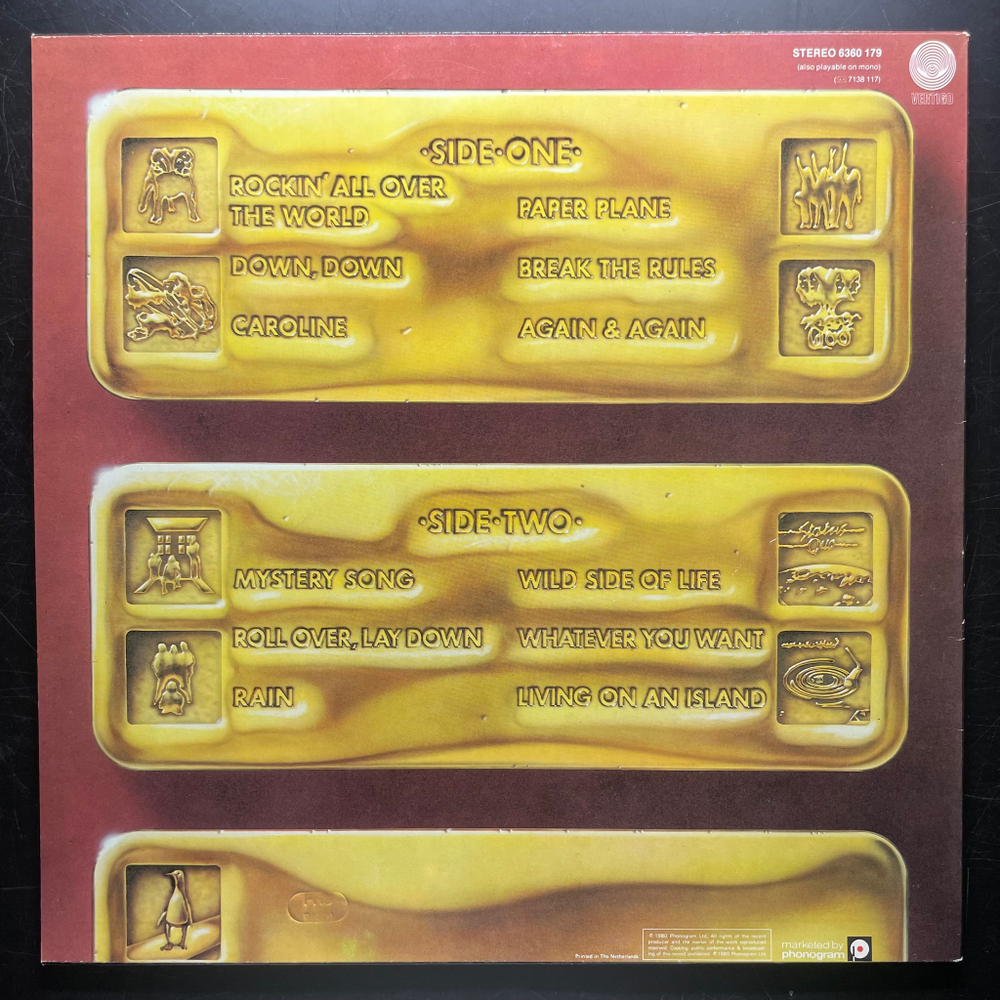 Status Quo ‎– 12 Gold Bars (Голландия 1980г.)