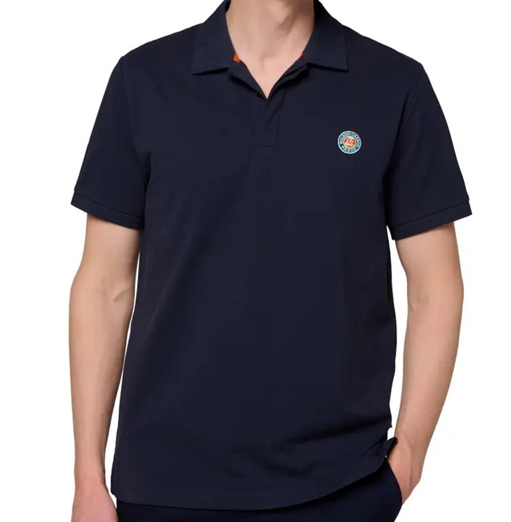 Мужское теннисное поло Roland Garros Basic Islande - navy
