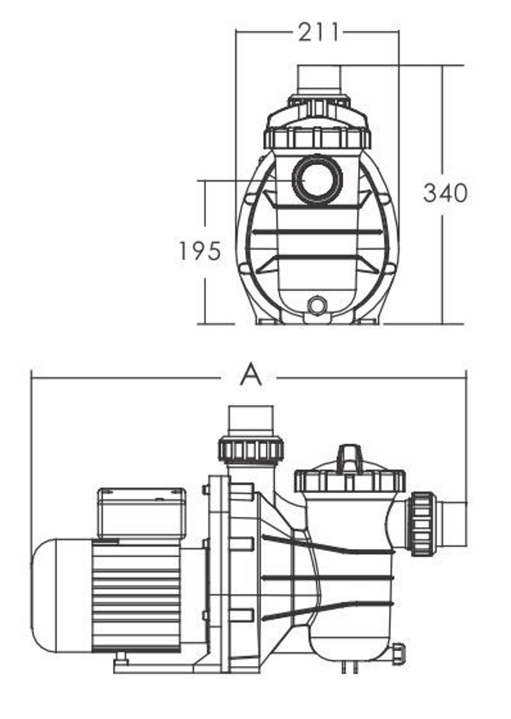 Насос для бассейна Emaux SS050 (Opus), 10 куб. м/час, 0,55 кВт, 220 В (88022403)