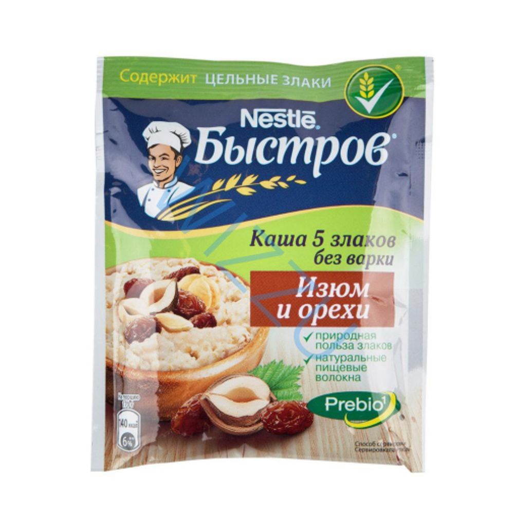 1671                БЫСТРОВ Хлопья 5 Злаков ИзюмОрех 17х40г