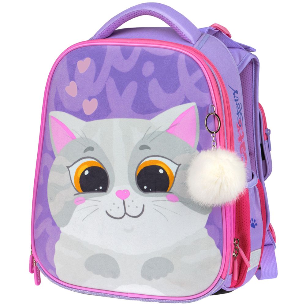 Ранец Berlingo Expert Cute cat 37х28х16см, 2 отд., с анатомической спинкой