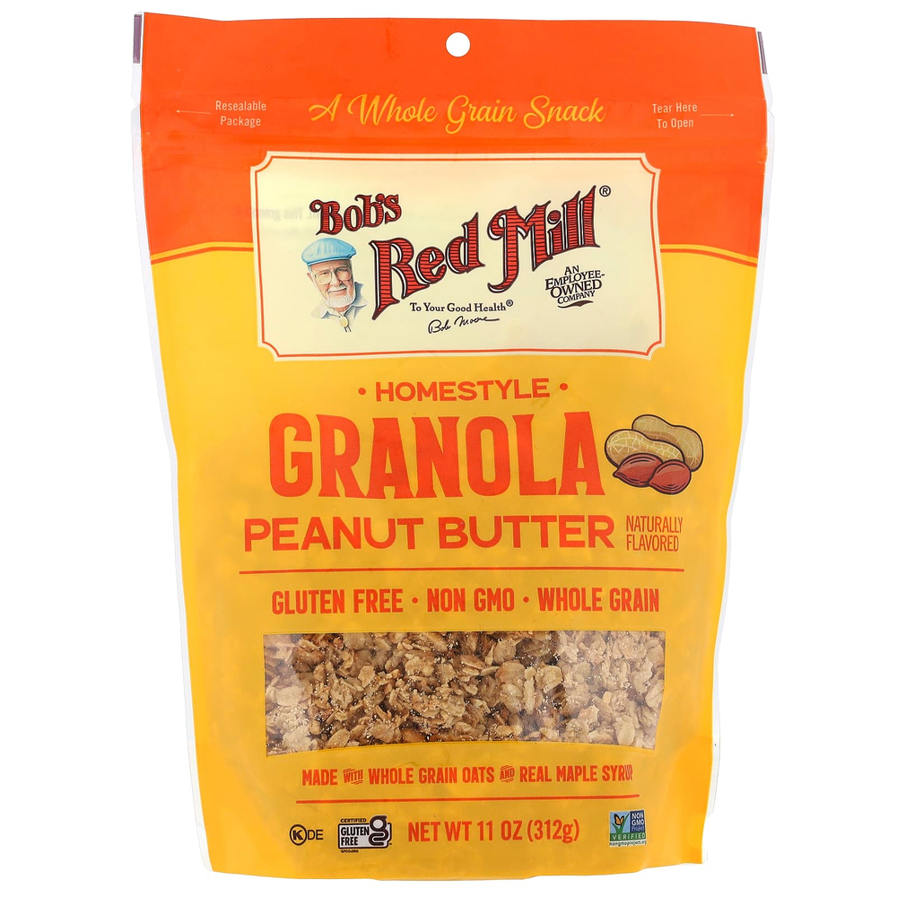 Bob's Red Mill, Homestyle Granola, арахисовая паста, 312 г (11 унций)