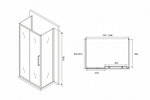 Душевой уголок Abber Schwarzer Diamant 100x90 AG30100H-S90-S90 профиль Хром стекло прозрачное