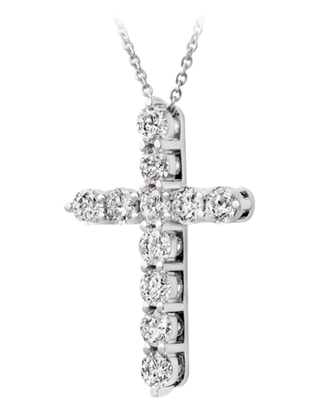 Колье-крест из белого золота с бриллиантами 1.541 ct
