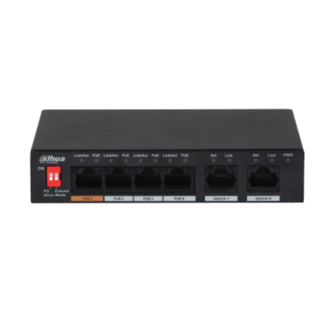 4-портовый неуправляемый коммутатор с РоЕ Dahua DH-PFS3005-4ET-60