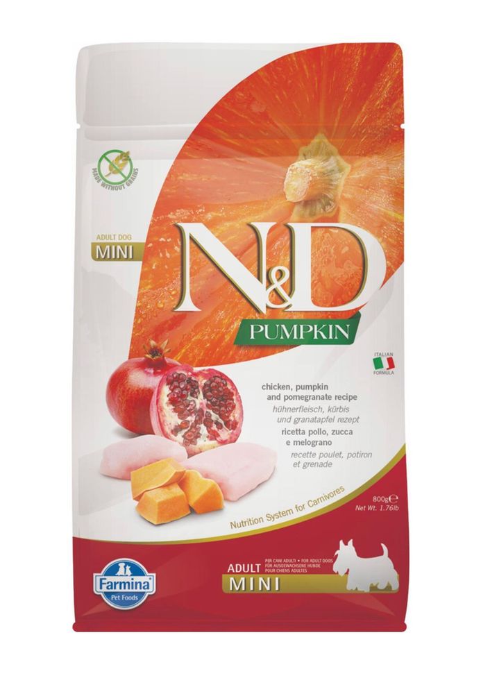Сухой корм Farmina N&D Puppy Mini для щенков мини пород, с курицей, гранатом и тыквой 2,5 кг Сухой корм Farmina N&D Puppy Mini для щенков мини пород, с курицей, гранатом и тыквой 2,5 кг