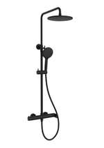 Душевая стойка Vincea Рондо (Rondo) VSFS-1R1MB с изливом, черный матовый