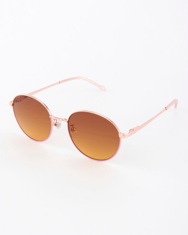 Очки солнцезащитные Spunky Round 2 Gold-Pink. gradient brown - фото 2